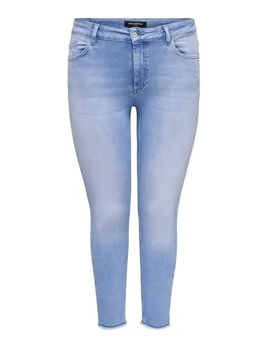 ONLY CARMAKOMA Skinny-fit-Jeans CARWILLY REG SK ANK RW REA4348 - Modische Skinny-fit-Jeans in Light Blue Denim, elastisch und pflegeleicht für optimalen Tragekomfort. Ideal für einen stylishen Look!