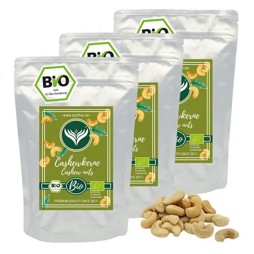 Cashewkerne  Bio, Cashewnüsse roh ganz 3000g / 3Kg