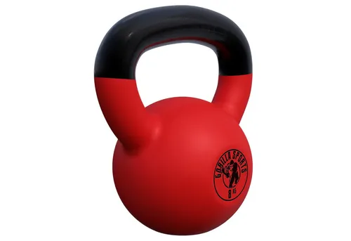 GORILLA SPORTS Kettlebell 8 kg - Gusseisen mit Neopren - Kettlebell für Fitness und Krafttraining, bodenschonend und ideal für effektives Training zu Hause oder im Gym.