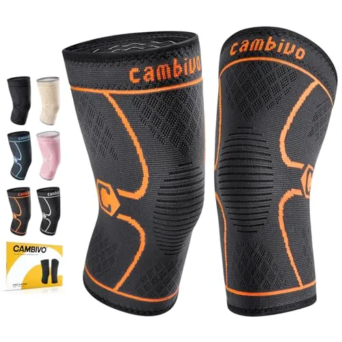 CAMBIVO Kniebandage Männer Damen X2, Bandage Knie hilfreich Erholung bei Meniskusriss, ACL und Arthritis, Kniebandage Meniskus für Laufen, Wandern, Joggen, Sport, Volleyball