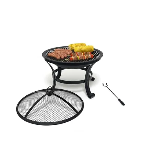 Feuerschale Feuertonne mit Grillrost und Funkenschutz