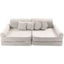 MeowBaby Kindersofa,, Ecru, Textil, 160x48x80 cm, Kinder- & Jugendzimmer, Kindermöbel, Kindersitzmöbel & -tische, Kindersessel & -sofas