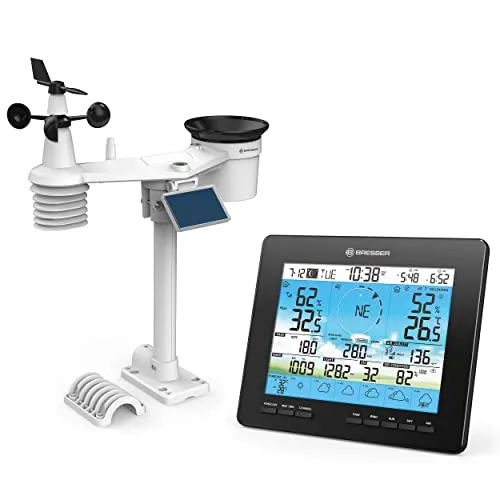 BRESSER 6-Tage 4CAST PRO WLAN-Wetterstation 7-in-1 solar - Wetterstationen mit 7-in-1-Funktionalität, inklusive zuverlässiger 6-Tage-Vorhersage und solarbetriebenem Farbdisplay für präzise Wetterdaten.