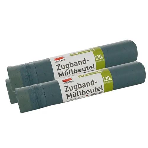 120L Blaue Müllbeutel Mit Zugband (120L Blau 3er)