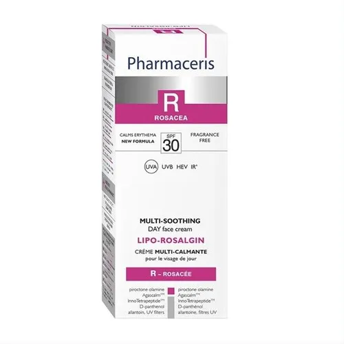 Pharmaceris R Lipo-Rosalgin Akne Rosacea Creme SPF30 - Tagespflege für Rosacea-Haut mit LSF 30, lindert Rötungen effektiv und schützt vor UV-Strahlen. Ideal für tägliche Anwendung.