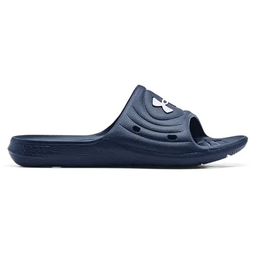 Under Armour Herren UA M Locker IV SL Slide-Sandale - Wanderschuhe mit wasserableitendem Design – Ideal für Pool und Dusche, bequem mit gepolsterter EVA-Sohle und rutschfester Unterseite für sicheren Halt.