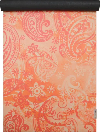 Yogamatte yogimat® travel - Art Collection - Platzsparende Yogamatte aus Naturkautschuk mit stilvollem Lotus- und Paisley-Muster. Ideal für Reisen und bietet hervorragende Rutschfestigkeit für anspruchsvolle Übungen.