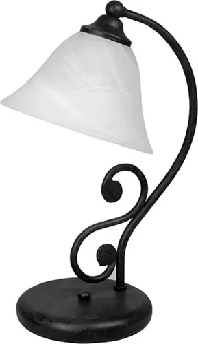 Rabalux 7772 Tischleuchte Dorothea – Mediterrane Eleganz in Schwarz-Weiß - Stilvolle Tischleuchte im rustikalen Landhausstil, ideal für Wohnzimmer und Arbeitszimmer. Flexibel in der Leuchtmittelwahl für individuelle Lichtakzente.