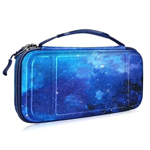 FINTIE Tragetasche für Nintendo Switch 2017 /Switch OLED Modell 2021 | [Stoßfeste] Hartschalen Aufbewahrung mit 10 Spielkartenhaltern, Reisetasche für Konsole und Zubehör
