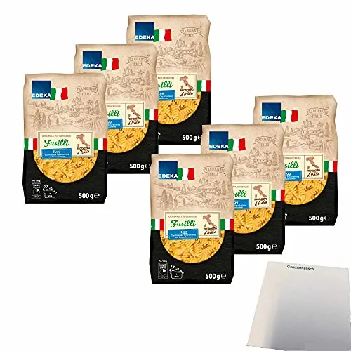 Edeka Fusilli N.99 6er Pack (6x500g Beutel) + usy Block