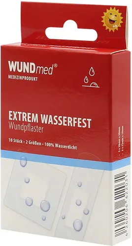 WUNDmed Pflaster Extrem Wasserfest 02-045, 10 St. - Pflaster & Verbandsmaterial: Extrem wasserfest und hautfreundlich, ideal für empfindliche Haut und Aktivitäten im Freien.