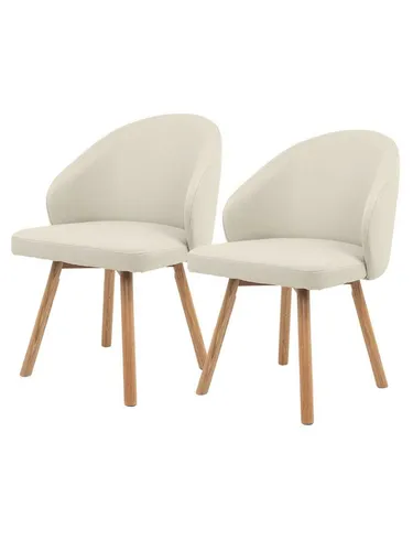 holz4home® Esszimmerstuhl 2er Set Wohnzimmerstuhl I Stuhl Gepolstert mit Beinen aus Eichenholz