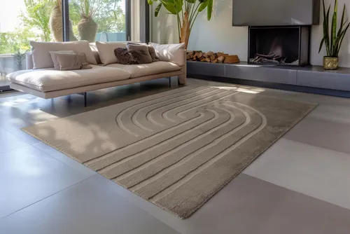 Obsession Teppich Zen Deluxe 700 - Rechteckig, Modernes Design - Kurzflor-Teppich mit Hoch-Tief Effekt, der zeitlose Ästhetik und spirituelle Tiefe vereint, ideal für ein harmonisches Wohnzimmer.