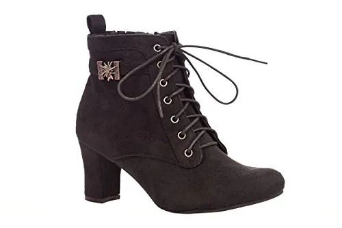 ESGANO-SCHUHE Andrea Conti Trachten Damen Stiefelette - Fanny - schwarz, Taupe, Größe 39