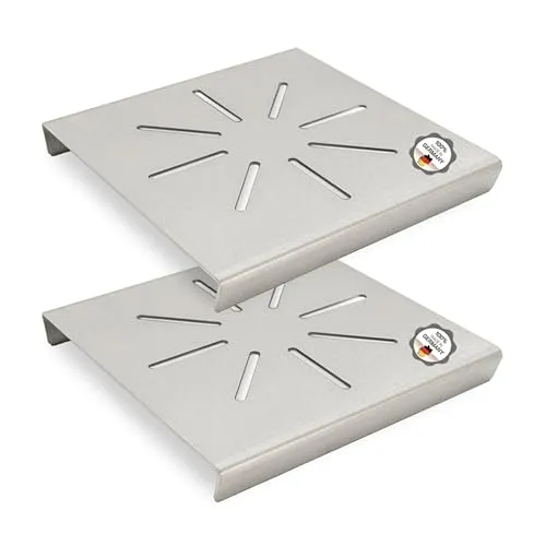 Topfuntersetzer Metall Edelstahl 2er Set - Für Küche, Töpfe & Pfannen als hitzebeständiges Abkühlgitter mit Füßen - Untersetzer mit Gitter - Topfunterlage in modernem Design feuerfest (Stern)