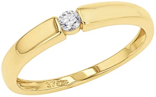 Amor Fingerring 2037428 - Zirkonia, Gelbgold 375, Größe 52 - Eleganter Fingerring aus Gelbgold 375 mit funkelndem Zirkonia, ideal für besondere Anlässe oder als Geschenk. Perfekt kombinierbar mit verschiedenen Outfits.