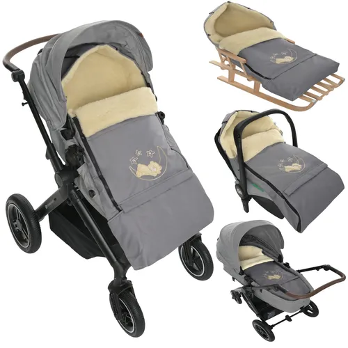 Winter Fußsack für Kinderwagen Babyschale Schlittensack Lammwollesack 40x 90/110