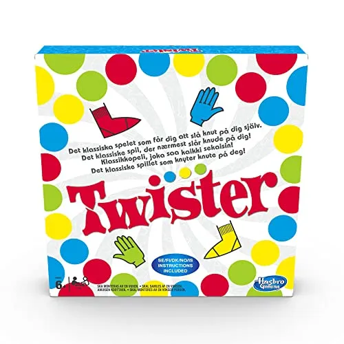 Hasbro Gaming HAB988313720 Twister Bodenspiel - Gesellschaftsspiel für ab 6 Jahren, fördert Bewegung und Geschicklichkeit in bunten Farben für stundenlangen Spaß.