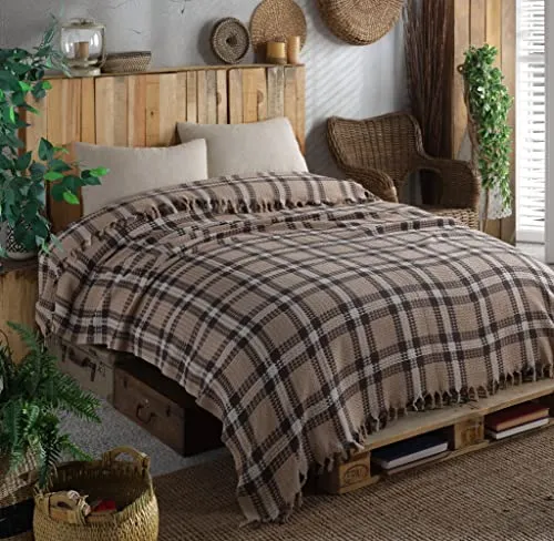 Mixibaby Tagesdecke Wohndecke Wendedecke Kuscheldecke Sofadecke Braun Ekose 200 x 230cm