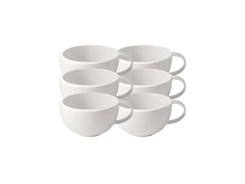 Villeroy & Boch NewMoon Kaffeeobertasse Set 6 - Thermobehälter für stilvollen Genuss: 6 hochwertige Porzellan-Kaffeetassen, mikrowellensicher und spülmaschinenfest, ideal für jeden Kaffeeliebhaber.