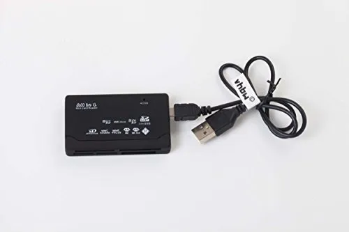 vhbw All-In-One SD Kartenleser USB Hub für Speicherkarten, Smartphone, PC u.v.m. - Mit USB Kabel (Mini-USB auf USB)