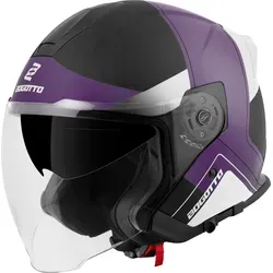 Bogotto H586 City-B Jethelm, schwarz-weiss-lila, Größe L in lila von Bogotto