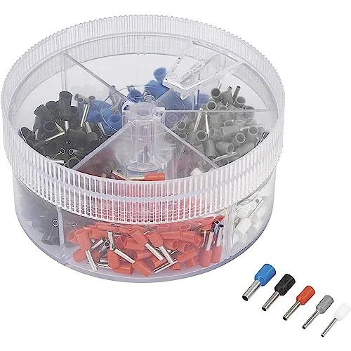 TRU COMPONENTS 737074 Aderendhülsen-Sortiment 0.5 mm², 0.75 mm², 1 mm², 1.5 mm², 2.5 mm² Teilisoliert Weiß, Grau, Rot,