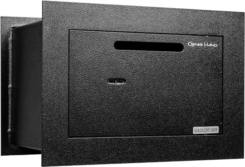 Genie Hand | Mechanische Wandtresor für Zuhause mit Schlüssel, Tresor Safe mit Einwurfschlitz – Doppelbartschloss