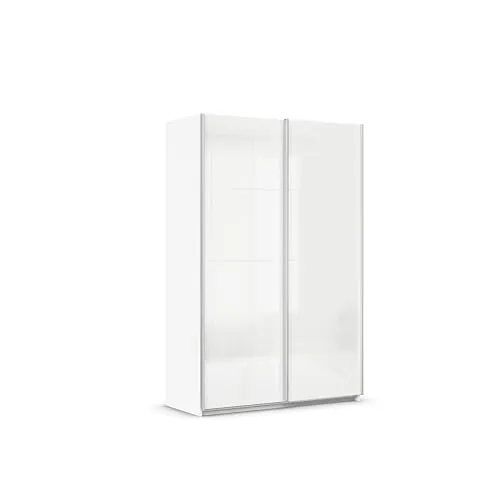 Rauch Möbel Quadra Schwebetürenschrank, 2-türig in Weiß/Glas
