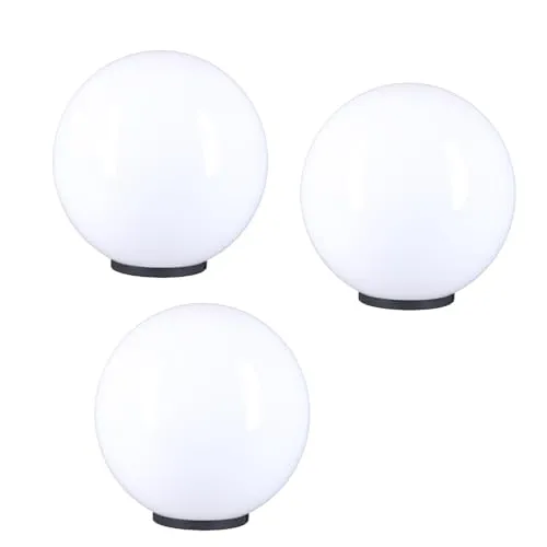 Kugelleuchte Ø 30 cm 3er Set - Opal Weiße Außenleuchten - Außenleuchten 3er Set Ø 30 cm, kratzfest und witterungsbeständig, perfekt für Garten und Terrasse. Frost- und hitzebeständig, ideal für jeden Wetterbedingungen.