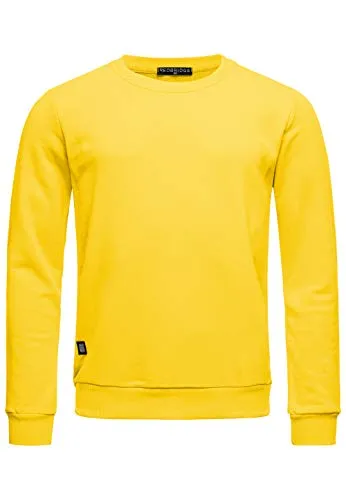 Redbridge Herren Crewneck Sweatshirt Pullover Premium Basic Gelb 4XL
