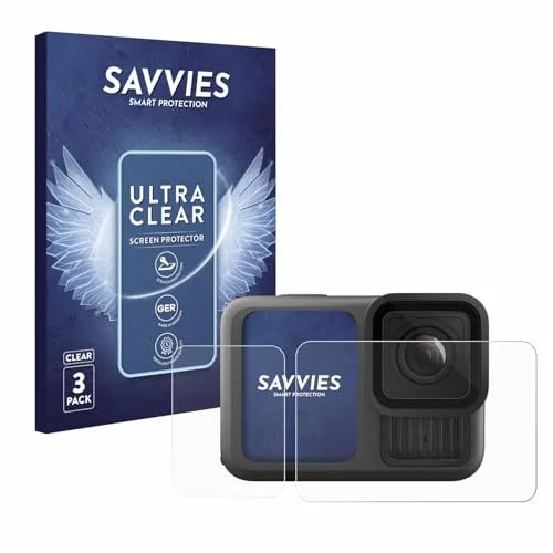Savvies 6 Stück Schutzfolie für GoPro Hero 13 Black Displayschutz-Folie Ultra-Transparent