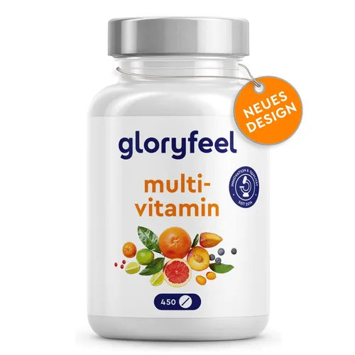 Multivitamin Hochdosiert - 450 Tabletten für 15 Monate Versorgung - Multivitaminpräparate & Mineralien, unterstützt das Immunsystem mit allen A-Z Vitaminen und mineralien, laborgeprüft und ohne unerwünschte Zusätze in Deutschland hergestellt.