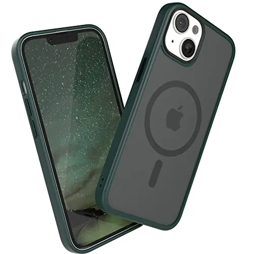 EAZY CASE Ultra Schutz Outdoor Hülle kompatibel mit iPhone 14 kompatibel mit MagSafe, hochwertige Schutzhülle mit Aufprallschutz, Stoßfest, Kratzfest, dünne Handyhülle mit Kameraschutz, Nacht Grün
