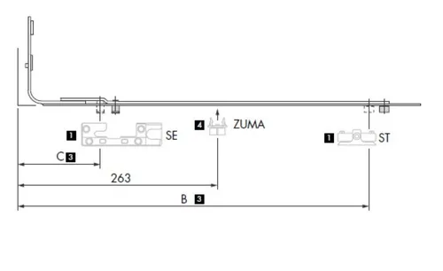 AUBI Mittenverriegelung AEVR8810-10042 A200 A300 FFB 920-1220 FFH 800-1100