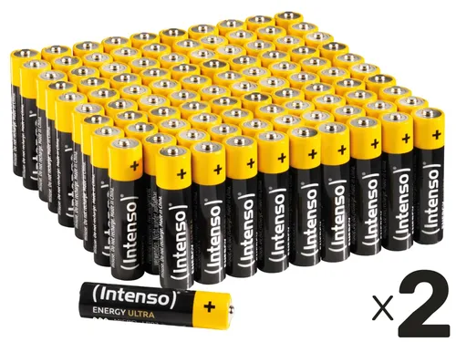 INTENSO Micro-Batterie-Set Energy Ultra, AAA LR03 - 200 leistungsstarke Alkaline-Batterien im Vorratspack. Ideal für den täglichen Bedarf – lange Haltbarkeit und zuverlässige Energie für Ihre Geräte.