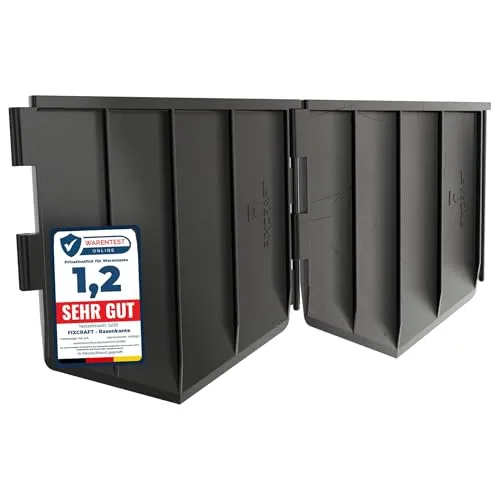 Fixcraft® Rasenkante Kunststoff 10m - stabil & knickfest | Beetumrandung mit Stecksystem & extra hoher 15 cm Einstecktiefe | breiter Schlagkopf | Sicher für Mähroboter, Kids & Tiere | Wetterfest