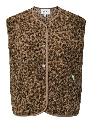 PIECES Weste PCKATTY TEDDY für Damen in braun von PIECES