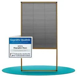 APANA Insektenschutz-Fensterrahmen Fliegengitter - Fliegengitter für Dachfenster, aus robustem Polyester mit braunem Alurahmen, idealer Schutz vor Insekten bei gleichzeitigem Lichteinfall.