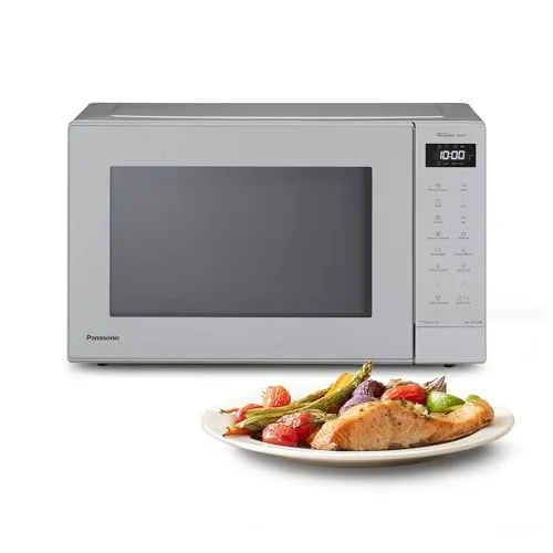 Panasonic NN-GT66QMEPG 31L Kombi-Mikrowelle mit Grillfunktion, 1000 W, Kombi-Kochen, 7 Leistungsstufen, Turbo-Auftaufunktion, LED-Beleuchtung, Drehteller, Silber