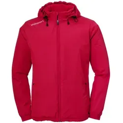 Uhlsport Essential Coachjacke Kinder - Rot - Funktionsjacken für Kinder mit wasserabweisender Beschichtung (600 mm Wassersäule) und stylischem Stehkragen mit Kapuze. Ideal für sportliche Aktivitäten und wechselnde Wetterbedingungen.