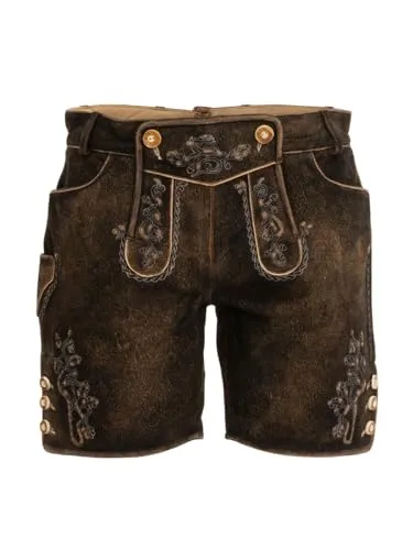 Maddox Damen Lederhose ZELLERSEE braun 34 - Hochwertige Trachten Lederhose aus 100% Ziegenleder, ideal für festliche Anlässe und den Alltag, passt sich perfekt der Figur an.