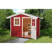 Weka Gartenhaus 123 Gr.2, schwedenrot - Gartenhaus in schwedischem Design, ideal für die Aufbewahrung von Gartenutensilien und als gemütlicher Rückzugsort im Garten.