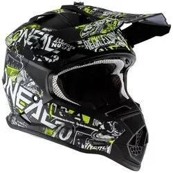 O'NEAL 2SRS Helmet Attack Youth - Kinder Motocross-Helm in Schwarz Neon-Gelb - Motorradhelm für Kinder mit ABS-Schale für erhöhte Sicherheit, optimaler Belüftung und schweißabsorbierendem Innenfutter. Inklusive Gratis Helmbeutel.