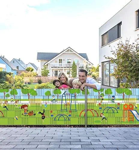 MyMaxxi Felder Zaunsichtschutz | Playing Kids F1 5 Streifen - Gartensichtschutz mit individuellem Motiv, 2,50m x 1m, blickdicht und einfach einzuflechten – ideal für mehr Privatsphäre im Garten.