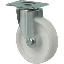 BS Rollen Lenkrolle B10 Durchmesser 58mm Tragfähigkeit 80kg Kunststoffrad weiß Platte 93x70mm - L400.A90.058