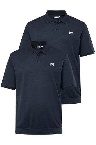 Men Plus Poloshirts 2er-Pack für Herren in großen Größen - Poloshirts für Herren, Spezialschnitt bis 10 XL, Bauchfit mit elastischem Saumbund, ideal für bequemen Tragekomfort und hochwertige Basic-Qualität.