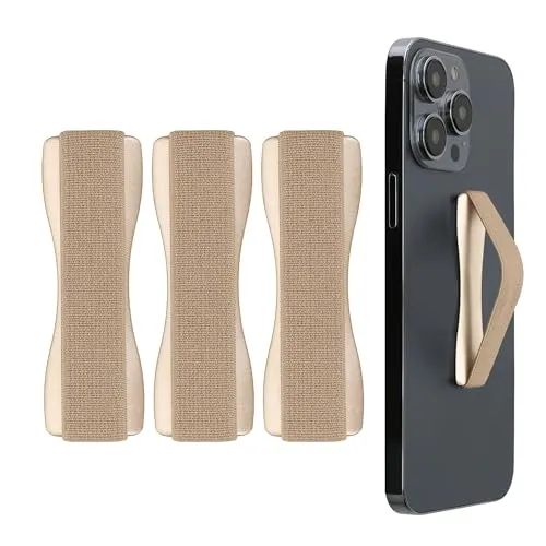 kwmobile Smartphone Fingerhalter 3 Set - Handy Halter Griff Halterung Einhandbedienung - 3X Handyhalter in Gold