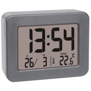 TFA Wecker 60.2044.10 grau, digital, Thermometer, Datumsanzeige, Quarzuhr