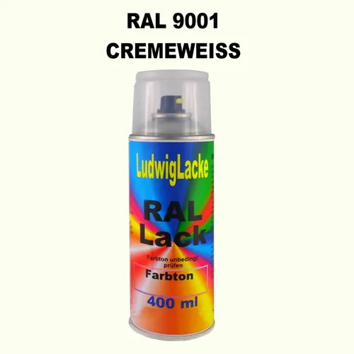 Ral Spraydose 9001 Cremeweiß 400ml glänzend Buntlack Decolack Lackspray Lack